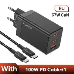 VoltCore 67W 3-in-1 GaN Fast Charger